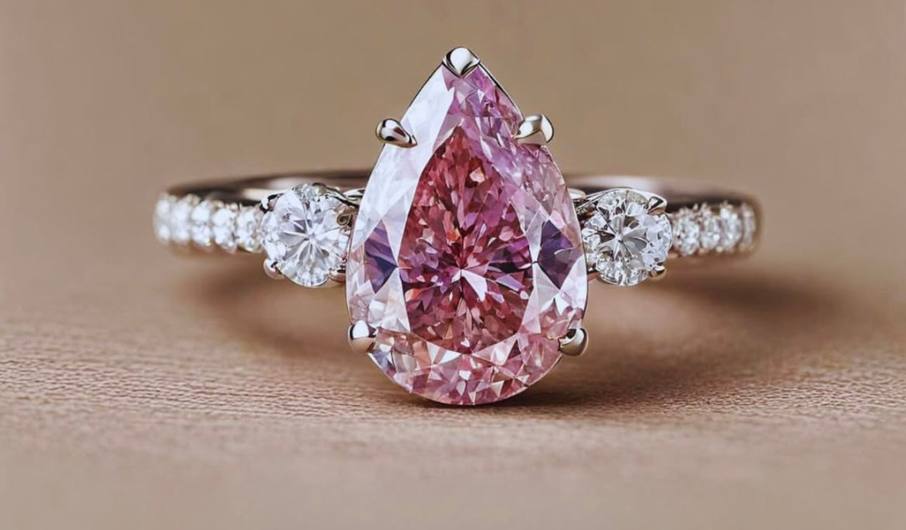 Pear-Cut Pink Diamond Ring