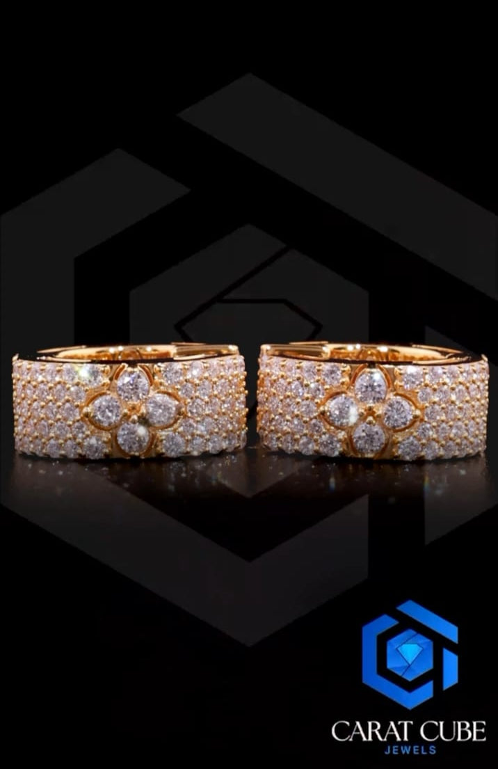 Radiant Bloom Diamond Hoop Earring