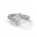 Marquise Cut Diamond Wrap Ring in Solid Gold – Open Band Statement Engagement Ring