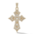 Diamond Gothic Cross Pendant in 18K Gold | Iced Out Designer Cross Necklace for Men