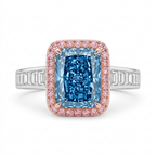 Royal Azure Radiance Halo Diamond Ring