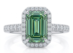 Emerald Luxe Halo Diamond Engagement Ring