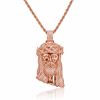 Luxury Diamond Jesus Christ Face Pendant in 14K Gold