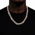 Diamond Floral Link Chain Necklace in 14K Gold