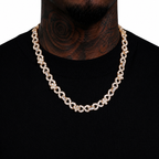 Diamond Floral Link Chain Necklace in 14K Gold