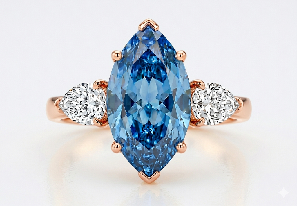 Ocean Majesty Marquise Blue Diamond Ring