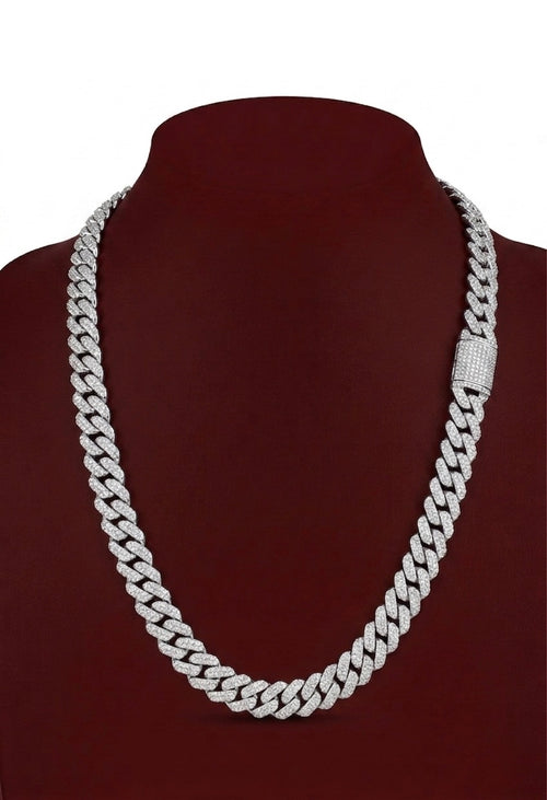 Diamond Cuban Link Chain Necklace in 18K Gold | Iced Out Miami Cuban Chain for Men