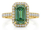 Emerald Luxe Halo Diamond Engagement Ring