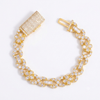 Diamond Clover Link Bracelet in 14K Gold