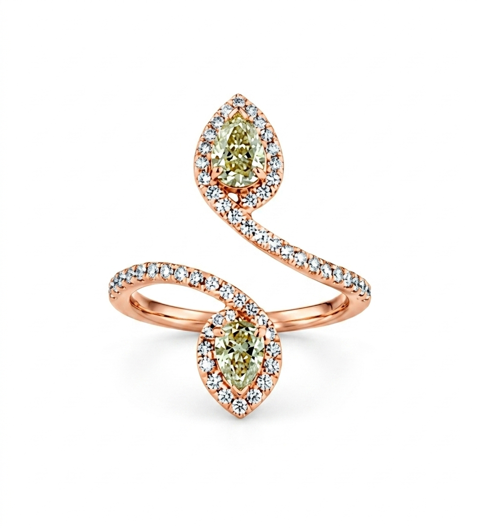 Enchanted Vine Yellow Diamond Wrap Ring