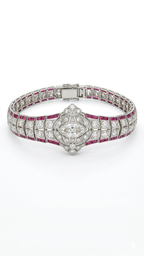 Ruby Diamond Bracelet in 18K Gold | Designer Marquise Diamond Statement Bracelet