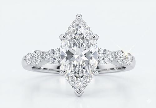 Celestial Marquis Diamond Engagement Ring