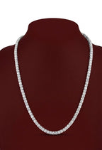 Diamond Tennis Chain Necklace in 18K Gold | Classic Round Cut Diamond Chain for Men & Women