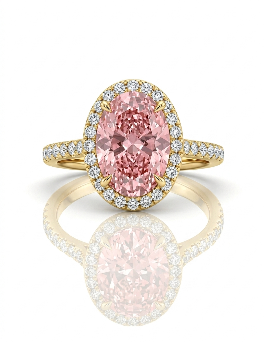 Blush Royale Oval Pink Diamond Halo Ring