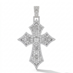 Diamond Gothic Cross Pendant in 18K Gold | Iced Out Designer Cross Necklace for Men
