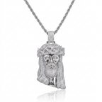 Luxury Diamond Jesus Christ Face Pendant in 14K Gold