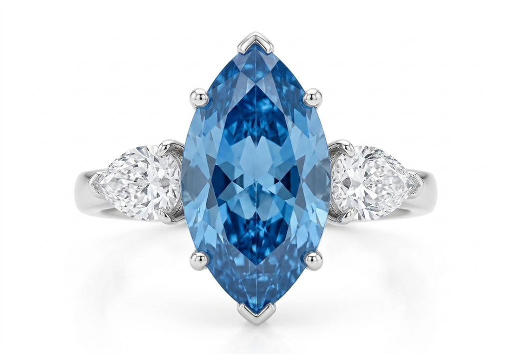 Ocean Majesty Marquise Blue Diamond Ring