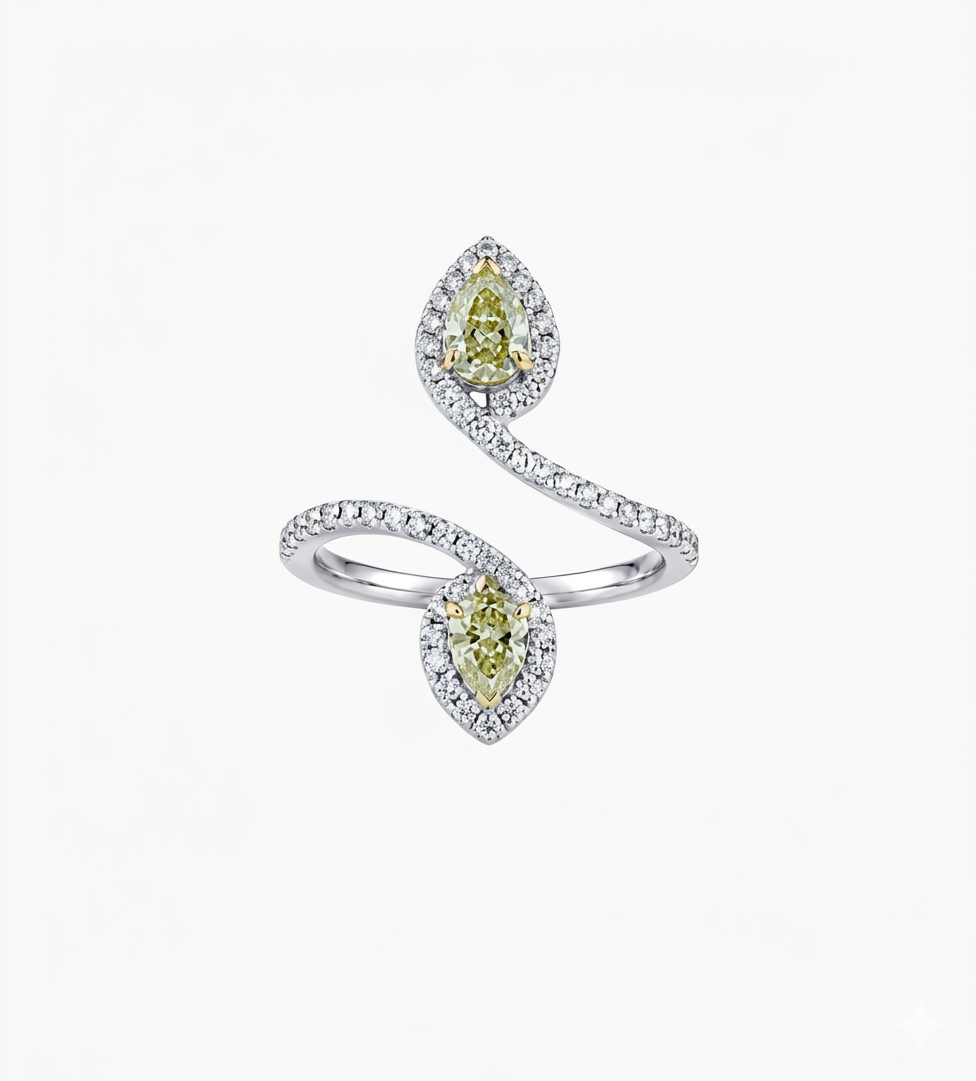 Enchanted Vine Yellow Diamond Wrap Ring