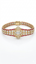 Ruby Diamond Bracelet in 18K Gold | Designer Marquise Diamond Statement Bracelet