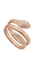Luxury Serpenti Diamond Wrap Bracelet in 18K Gold | Designer Snake Coil Bracelet for Women