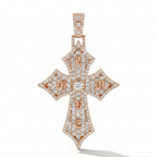 Diamond Gothic Cross Pendant in 18K Gold | Iced Out Designer Cross Necklace for Men