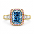Royal Azure Radiance Halo Diamond Ring
