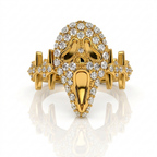 Handcrafted Diamond Ram Skull Ring