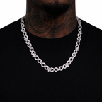 Diamond Floral Link Chain Necklace in 14K Gold
