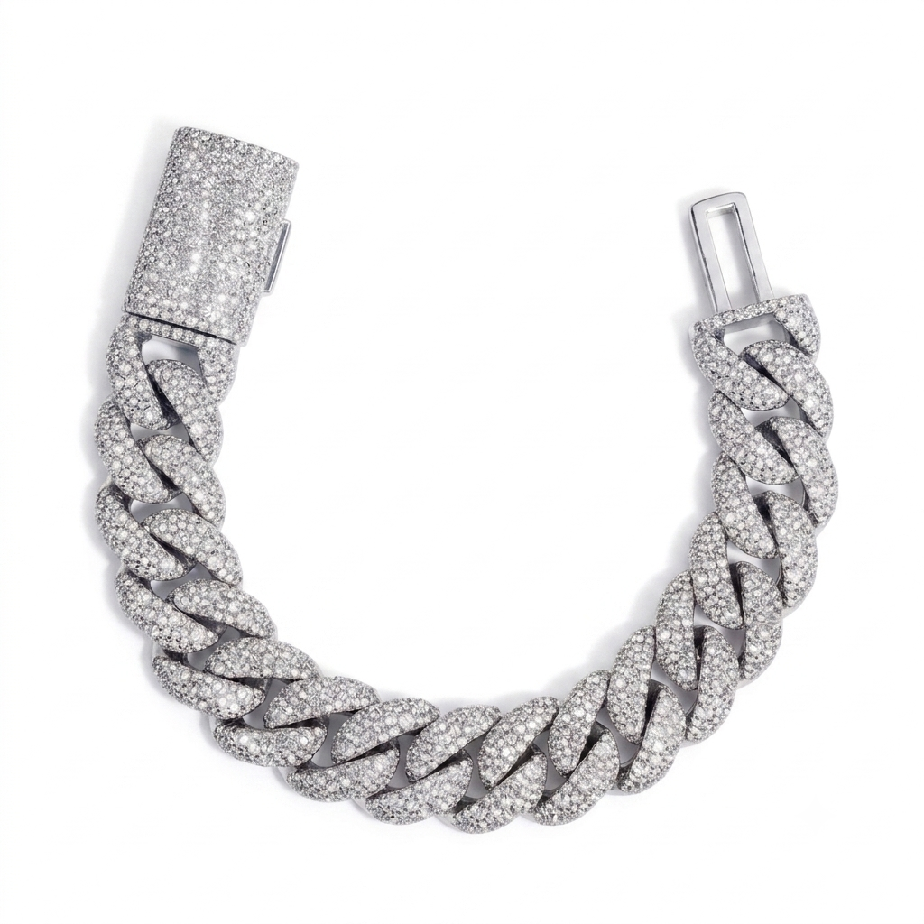Diamond Cuban Link Bracelet in 14K Gold