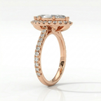 Round Solitaire Halo Ring