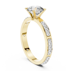 Round Cut Diamond Engagement Ring – Side Stone Band