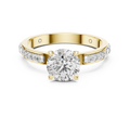 Round Cut Diamond Engagement Ring – Side Stone Band
