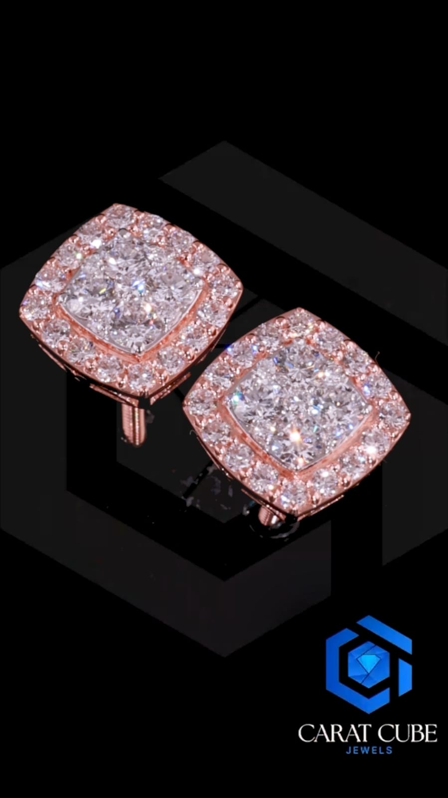 Aurora Diamond Cushion Studs
