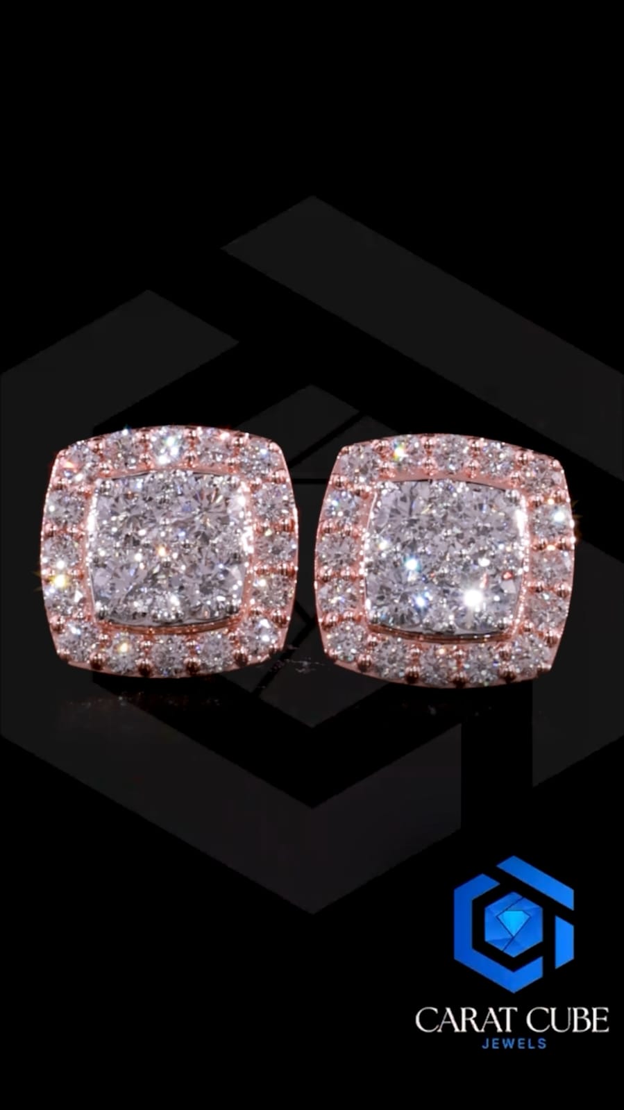 Aurora Diamond Cushion Studs