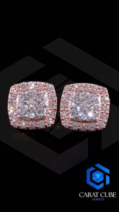 Aurora Diamond Cushion Studs