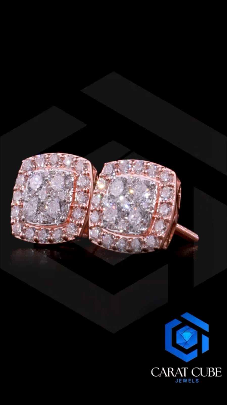 Aurora Diamond Cushion Studs