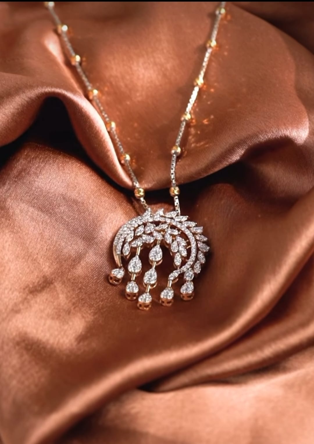 Radiant Cascade Diamond Necklace & Earring Set