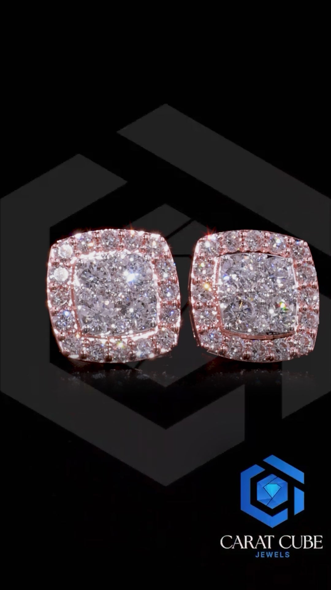 Aurora Diamond Cushion Studs