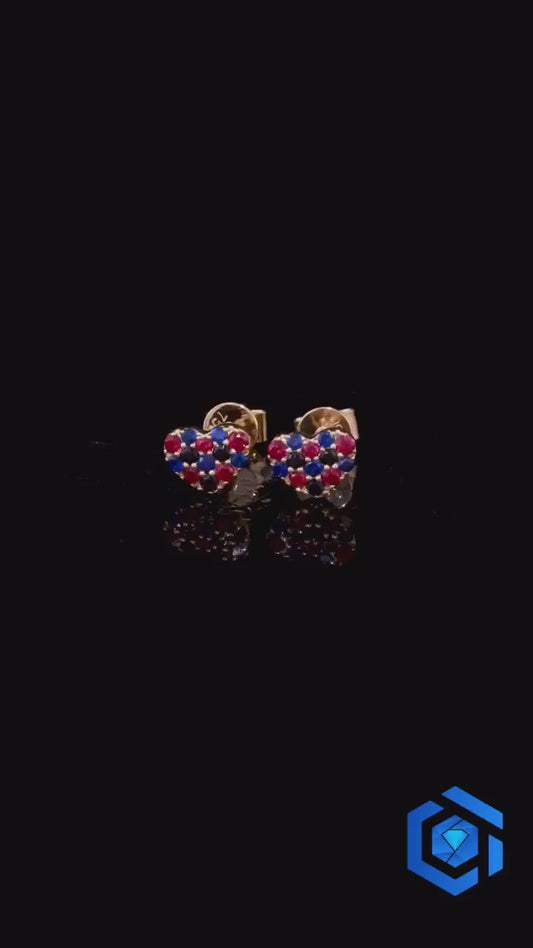 Midnight Romance Heart Earrings