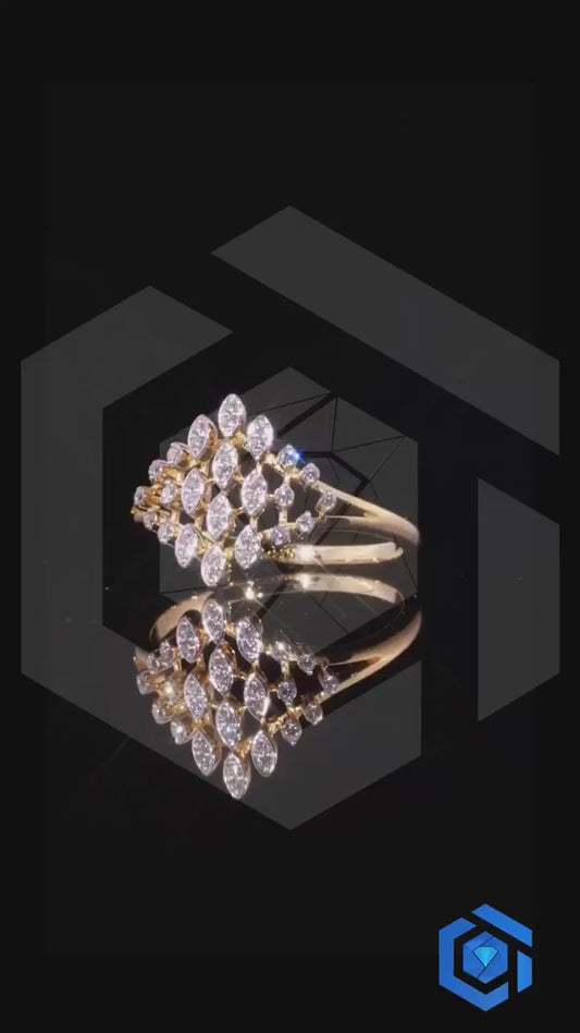 The Marquise Crown Ring in Yellow Gold