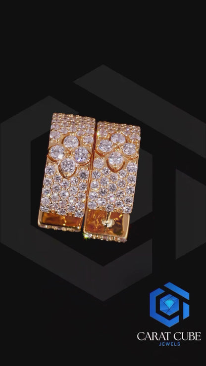 Radiant Bloom Diamond Hoop Earring