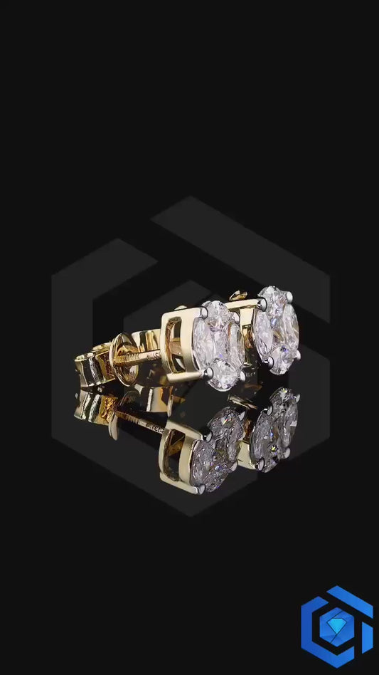 Gleaming diamond basket stud earrings