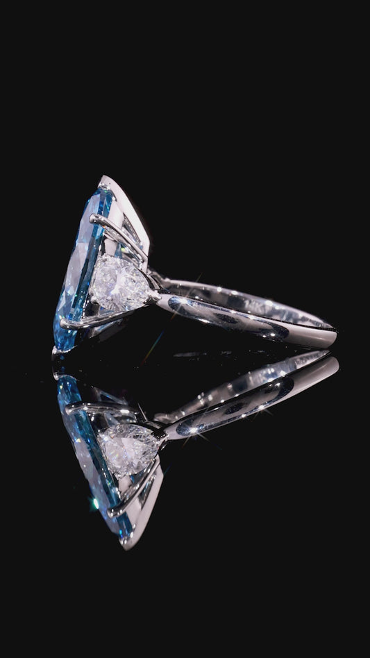 Blue Diamond engagements Ring