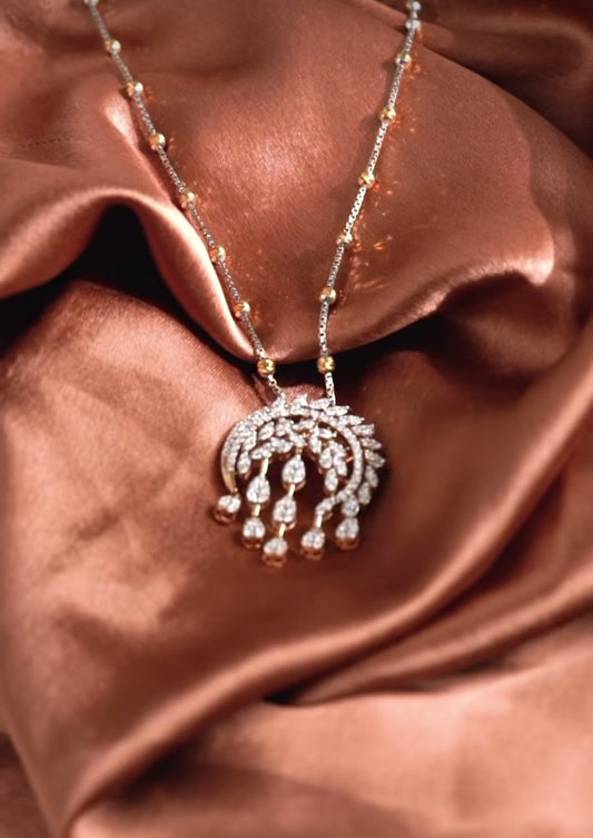 Radiant Cascade Diamond Necklace & Earring Set